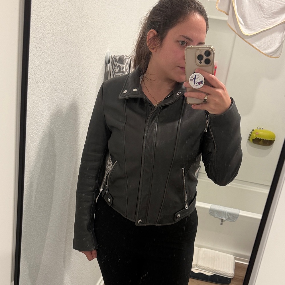 Calvin Klein Women's Black Leather Jacket